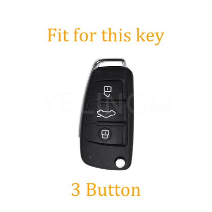 Soft TPU Car Key Cover Case Shell Bag For Audi A3 A4 A5 A6L C6 8L 8P B6 B7 B8 C6 RS3 Q3 Q7 TT 8L 8V S3 Protector Accessories