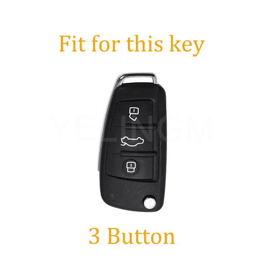 Soft TPU Car Key Cover Case Shell Bag For Audi A3 A4 A5 A6L C6 8L 8P B6 B7 B8 C6 RS3 Q3 Q7 TT 8L 8V S3 Protector Accessories