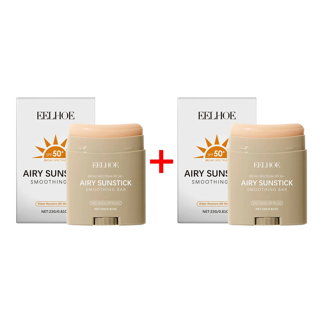 Eelhoe Skin Refreshing Sunscreen Stick Keep Refresh Full Coverage No Sticky for Dry Oily Control Waterproof Body Sunscreens 50+