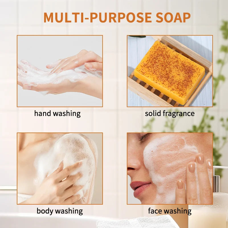 Lemon Turmeric Kojic Acid Soap 100g Brightening Skin Care Natural Whitening Beauty Bar for Facial Cleaning And Body Hygiene Halalzen