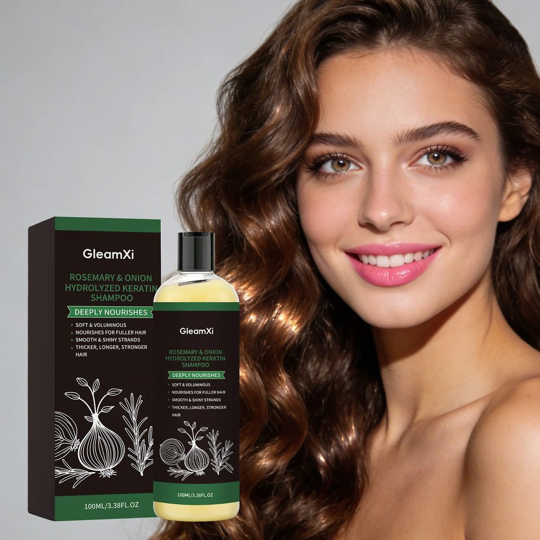 Rosemary Onion Shampoo For Hair Growth Anti Dandruff Oil Control Refreshing Scalp Nourishing Thickening Strengthening Shampoo
