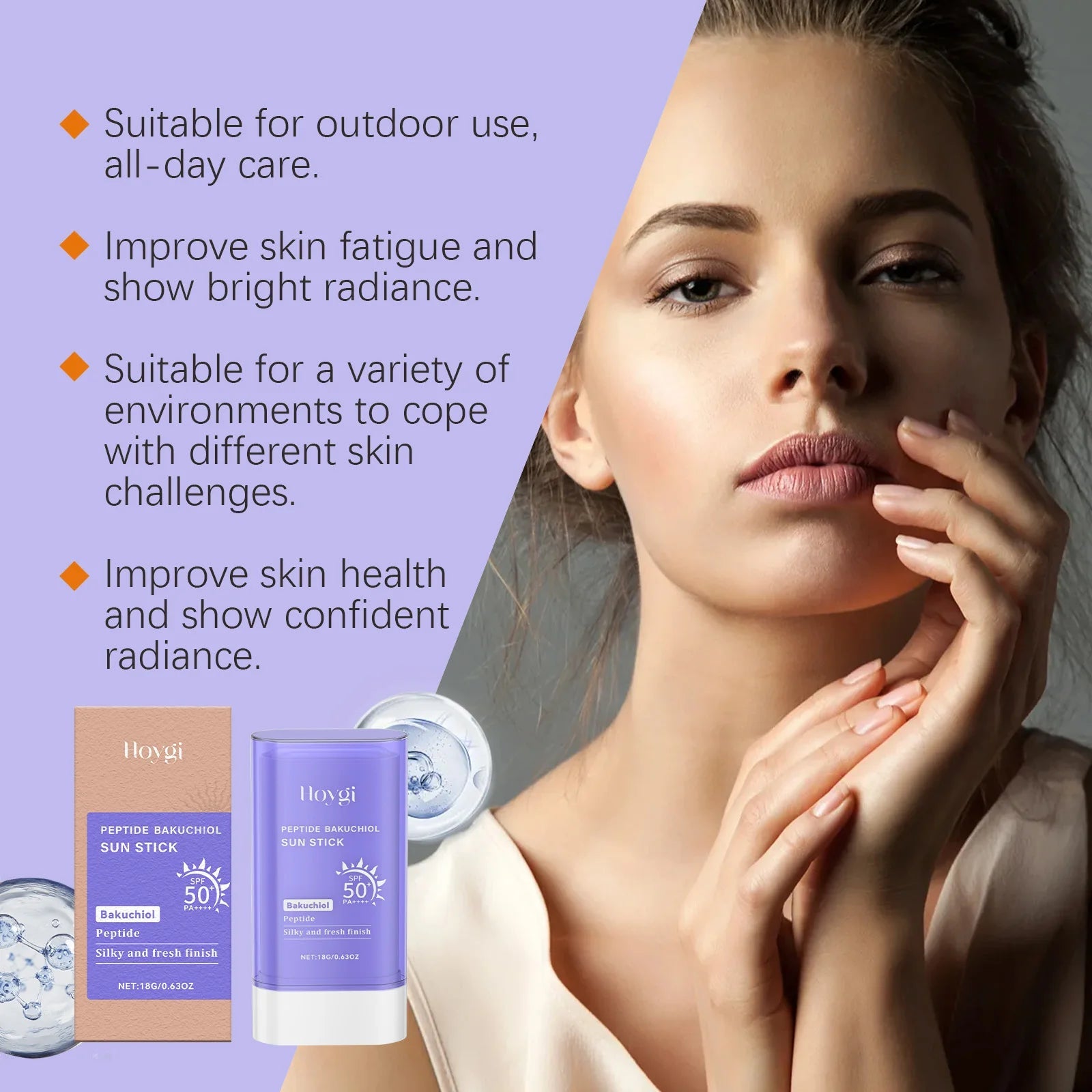 18G Face Sunscreen Cream Stick Moisturizing Reduce Redness Nourishing UV Protection Refreshing Non-sticky Sunscreen Lotion Halalzen