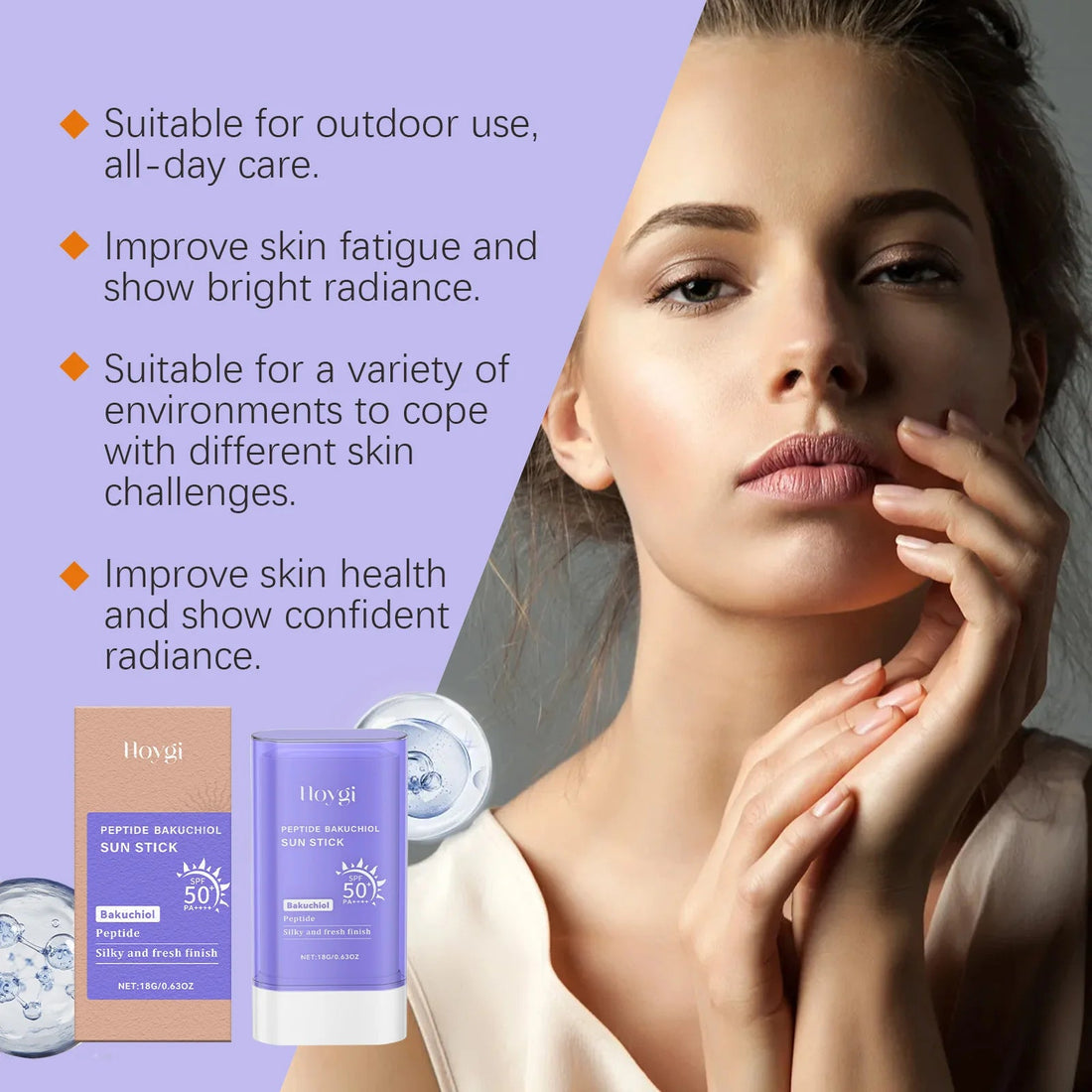18G Face Sunscreen Cream Stick Moisturizing Reduce Redness Nourishing UV Protection Refreshing Non-sticky Sunscreen Lotion Halalzen
