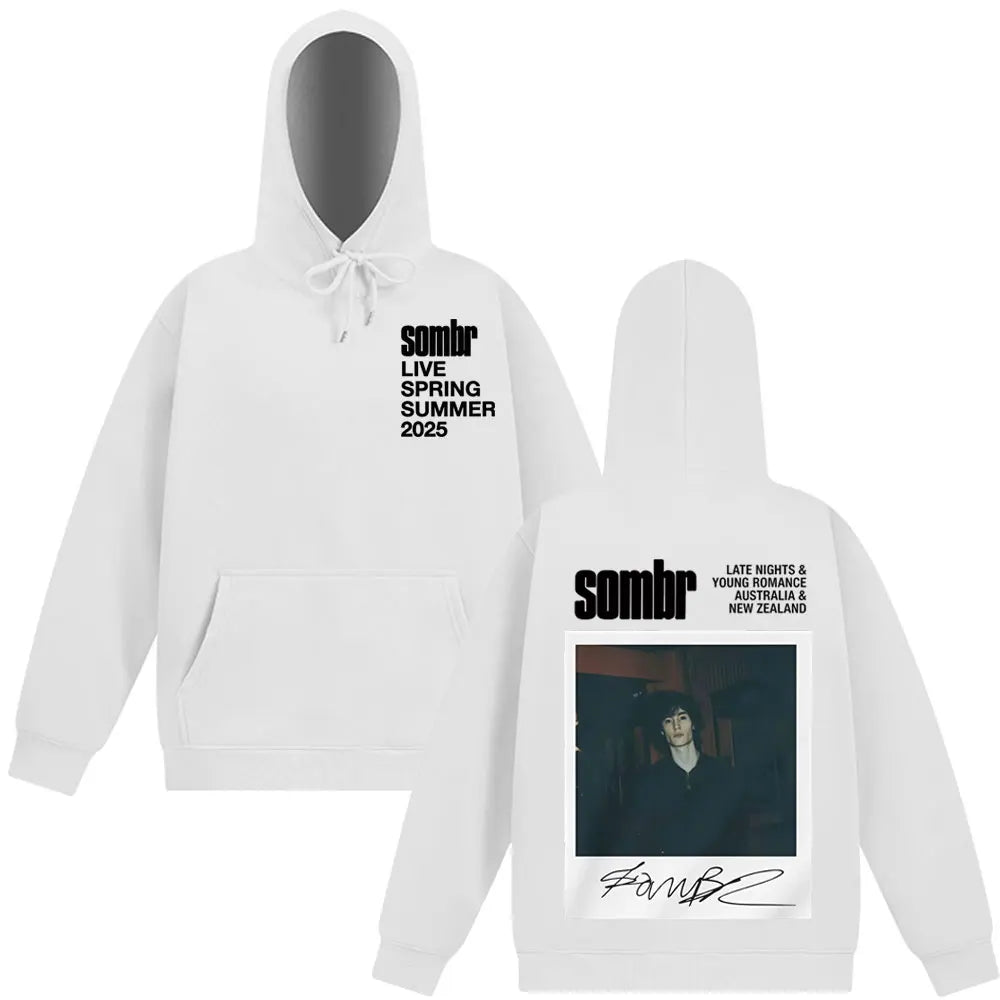 Sombr The Late Nights & Young Romance Tour 2025 Sweatshirt Men Women Fashion Hoodie Long-sleeved Thick Casual Oversized Pullover