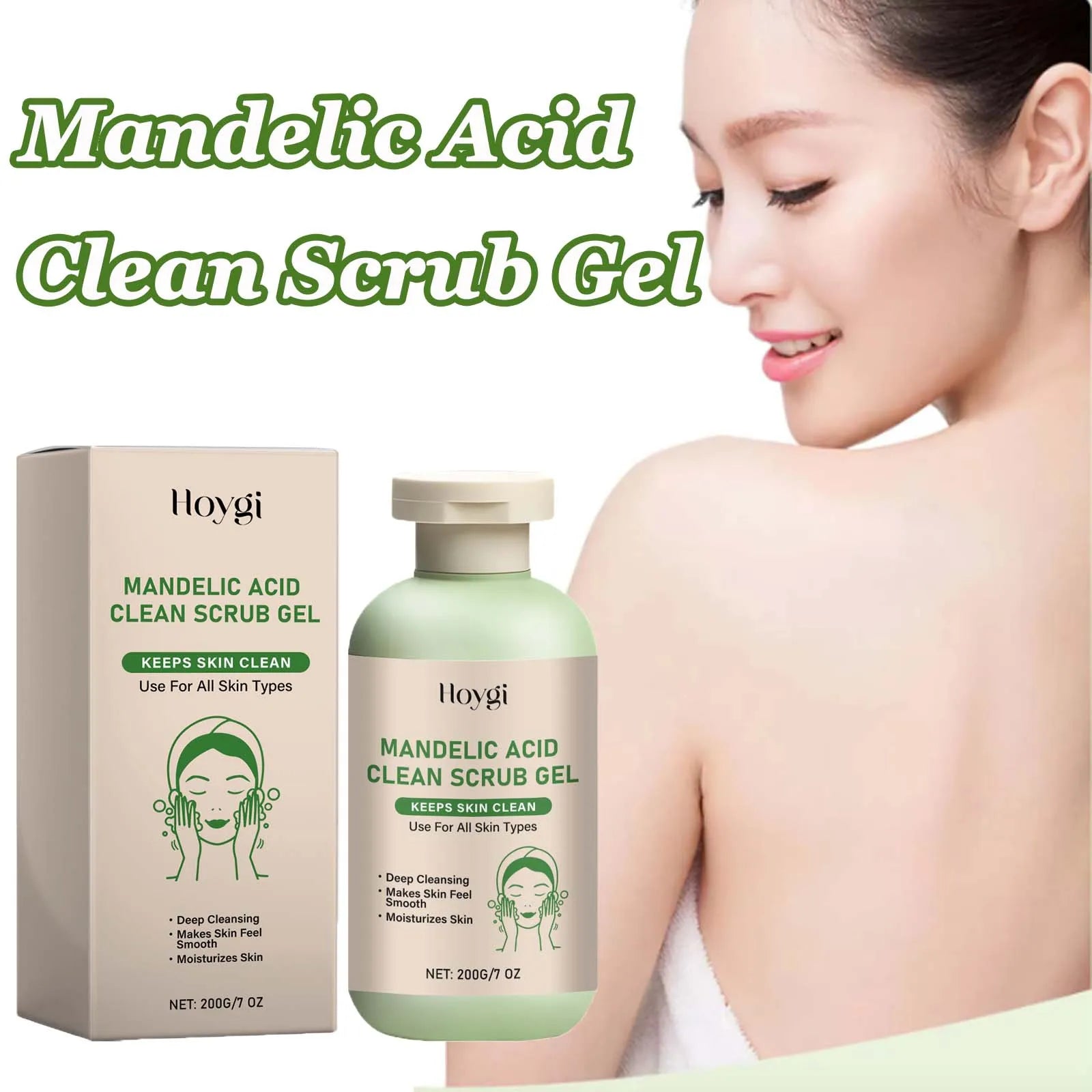 Mandelic Acid Body Clean Scrub Gel Exfoliating Gentle Dead Skin Remover Smoothing Skin Care Hydrating Deep Cleansing Scrub