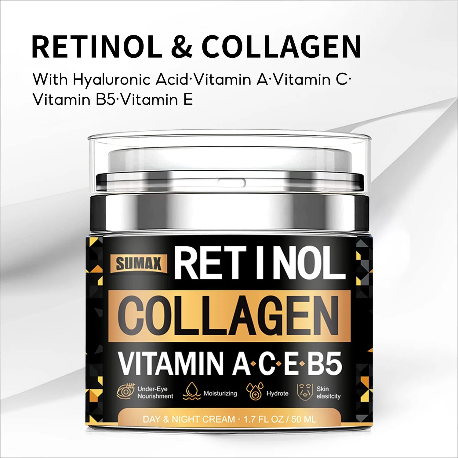 Instant Retinol Wrinkle Remover Cream For Men Collagen Firming Cream Moisturizer Whitening Vitamin C Brighten Skin Products 50ML