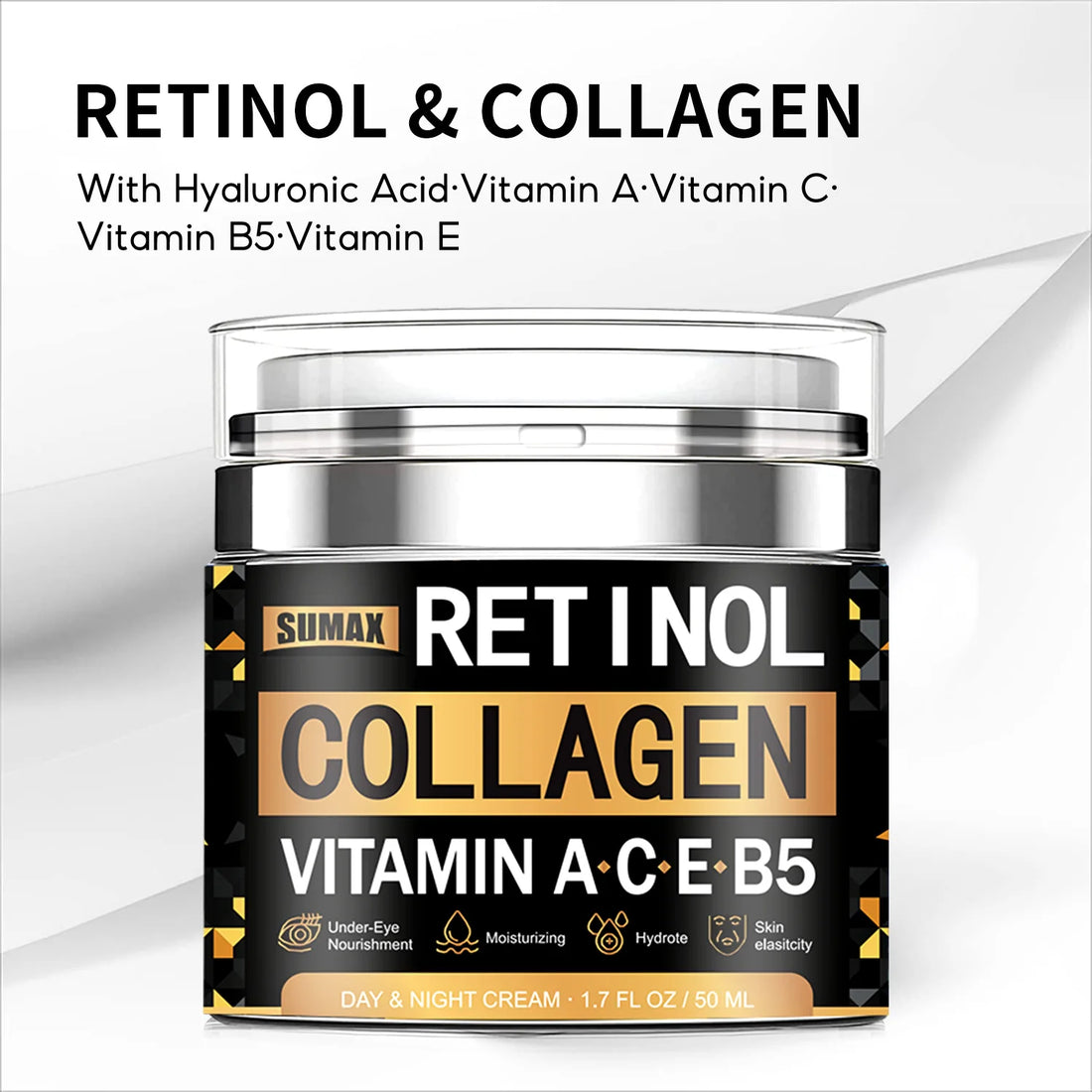 Instant Retinol Wrinkle Remover Cream For Men Collagen Firming Cream Moisturizer Whitening Vitamin C Brighten Skin Products 50ML