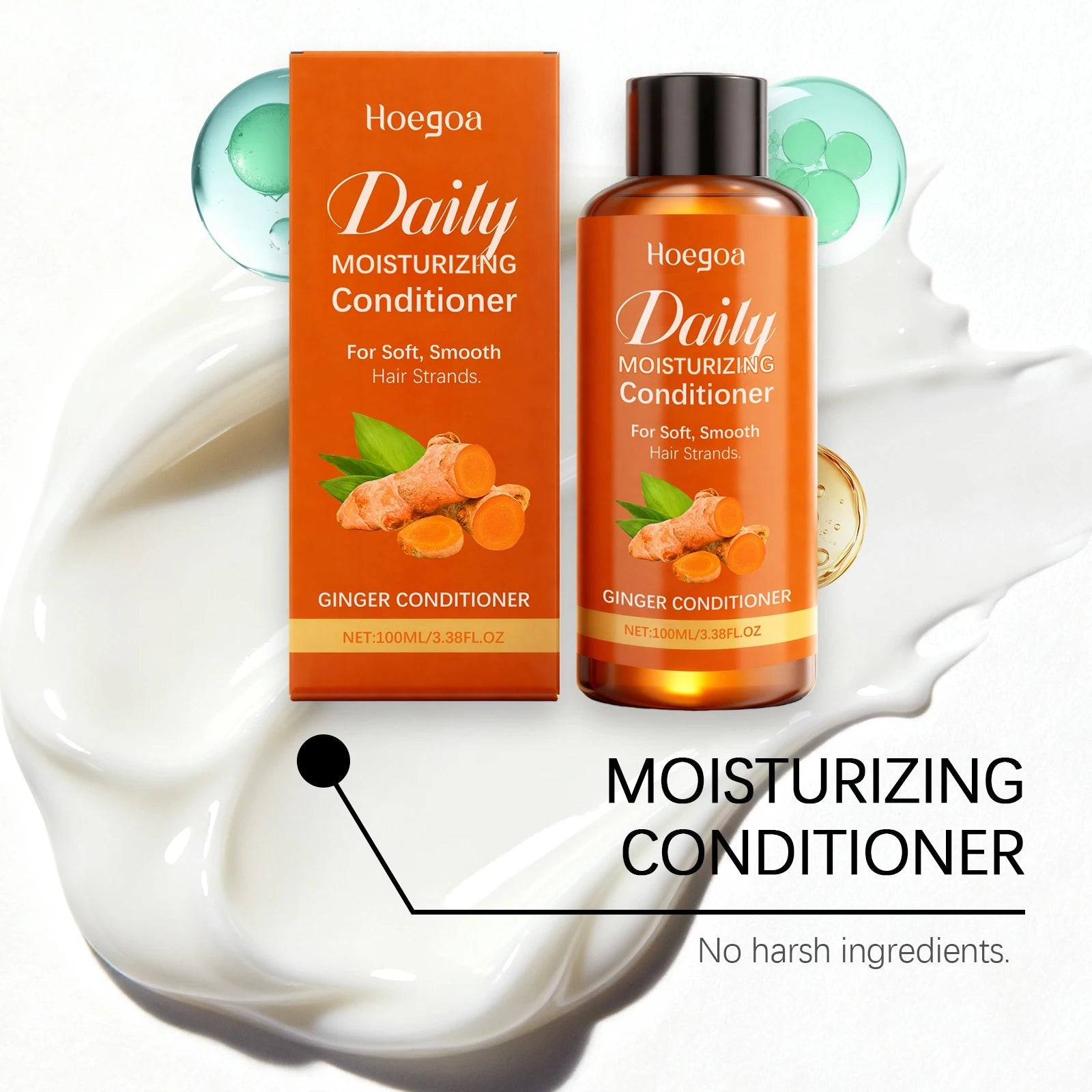 Turmeric Shampoo and Conditioner Set Growth Dry Scalp Care Allantoin Treatment Moisturizing Strengthening Volumizing Shine 100ml Halalzen
