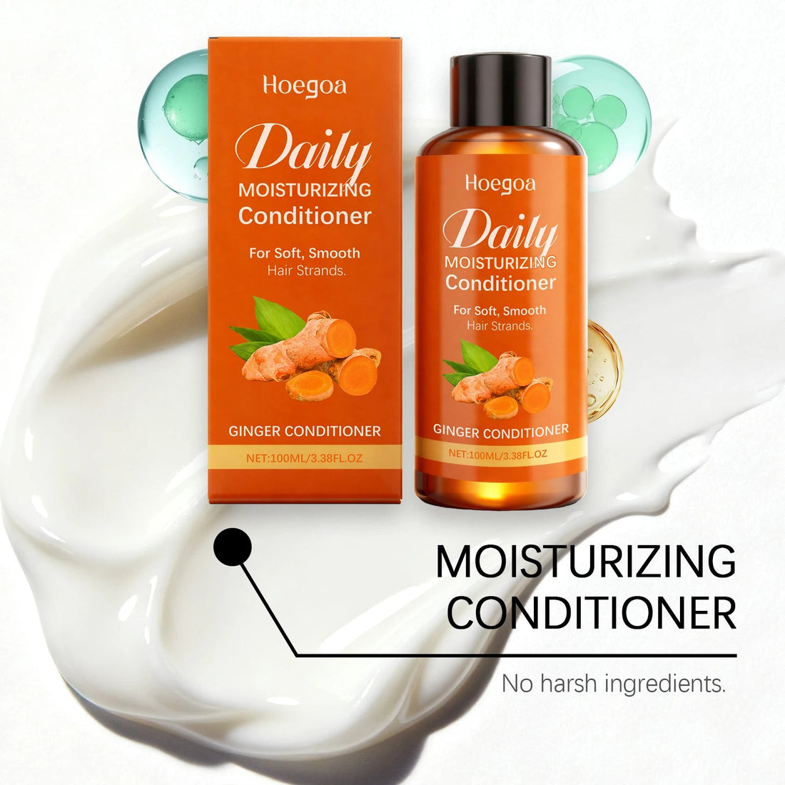 Turmeric Shampoo and Conditioner Set Growth Dry Scalp Care Allantoin Treatment Moisturizing Strengthening Volumizing Shine 100ml Halalzen