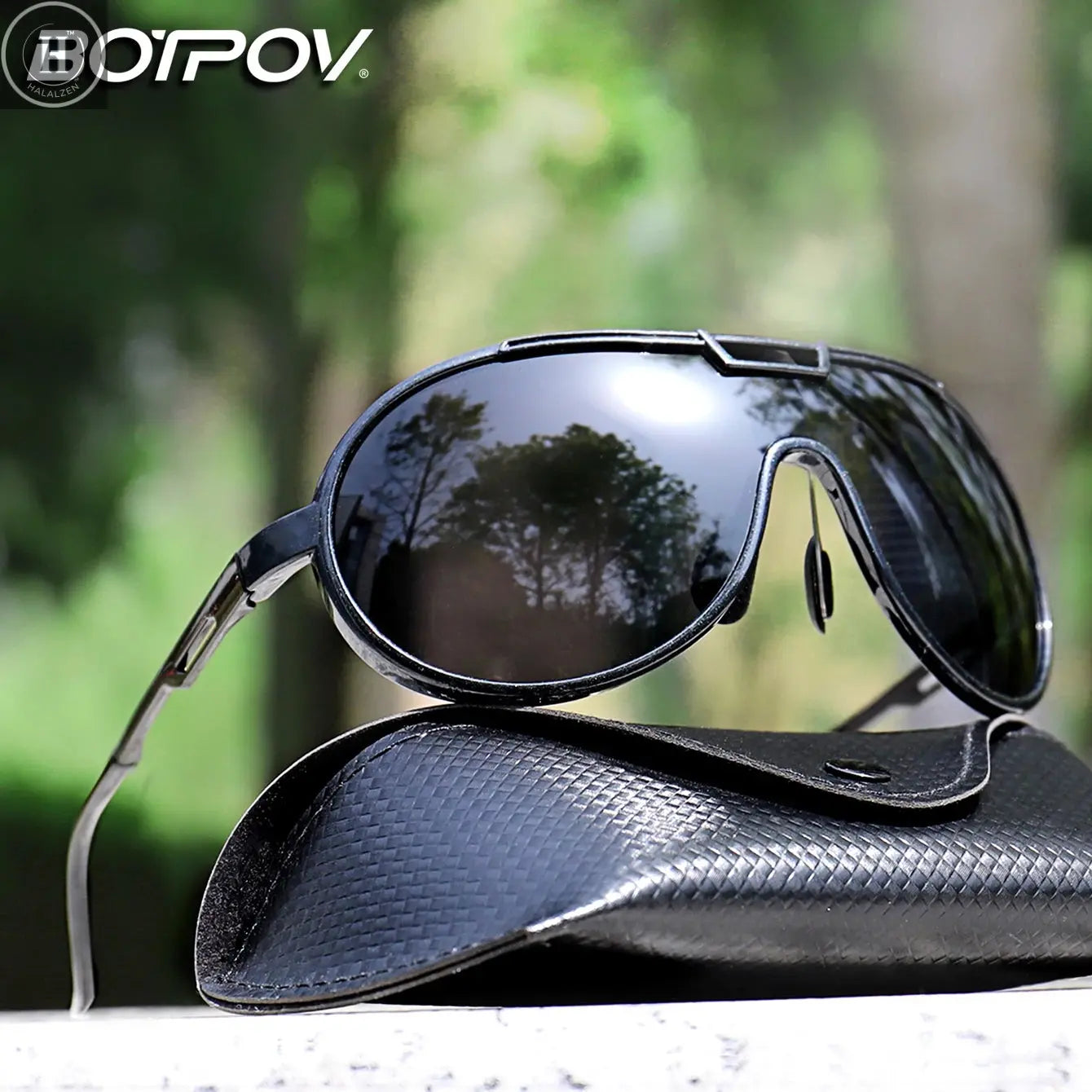 Fishing Sunglasses PC Frame Men and Women Trendy Round Windproof Shades with UV Protection Cycling Driving Travel With BOX HALALZEN