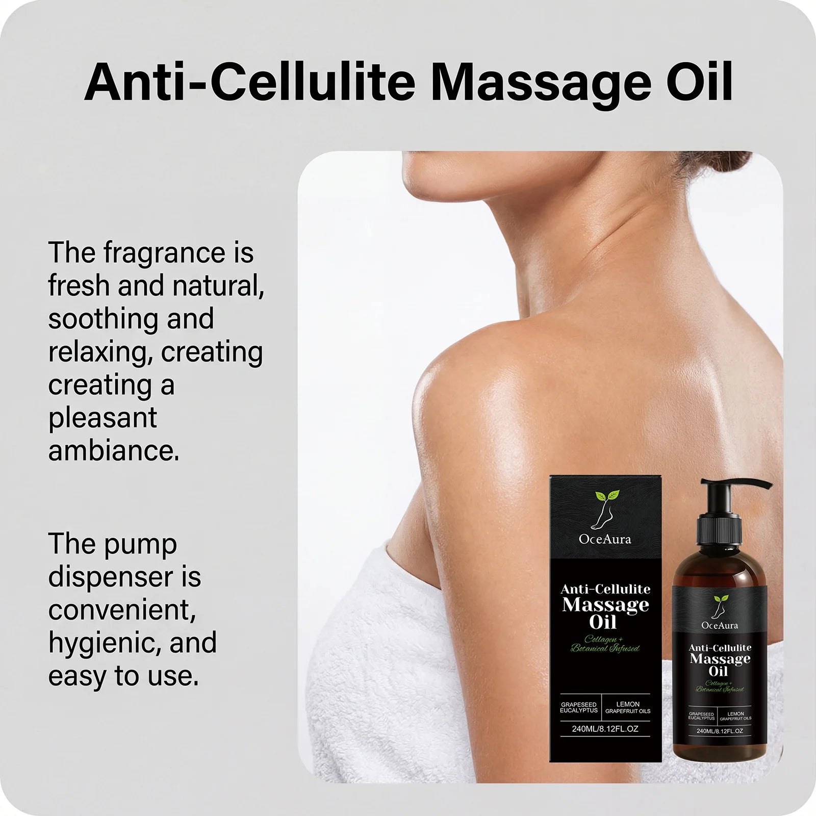 Collagen Anti-Cellulite Massage Oil Abdomen Thigh Firming Nourishing Dry Skin Glowing Soothing Revitalizing Tightening Body Oil