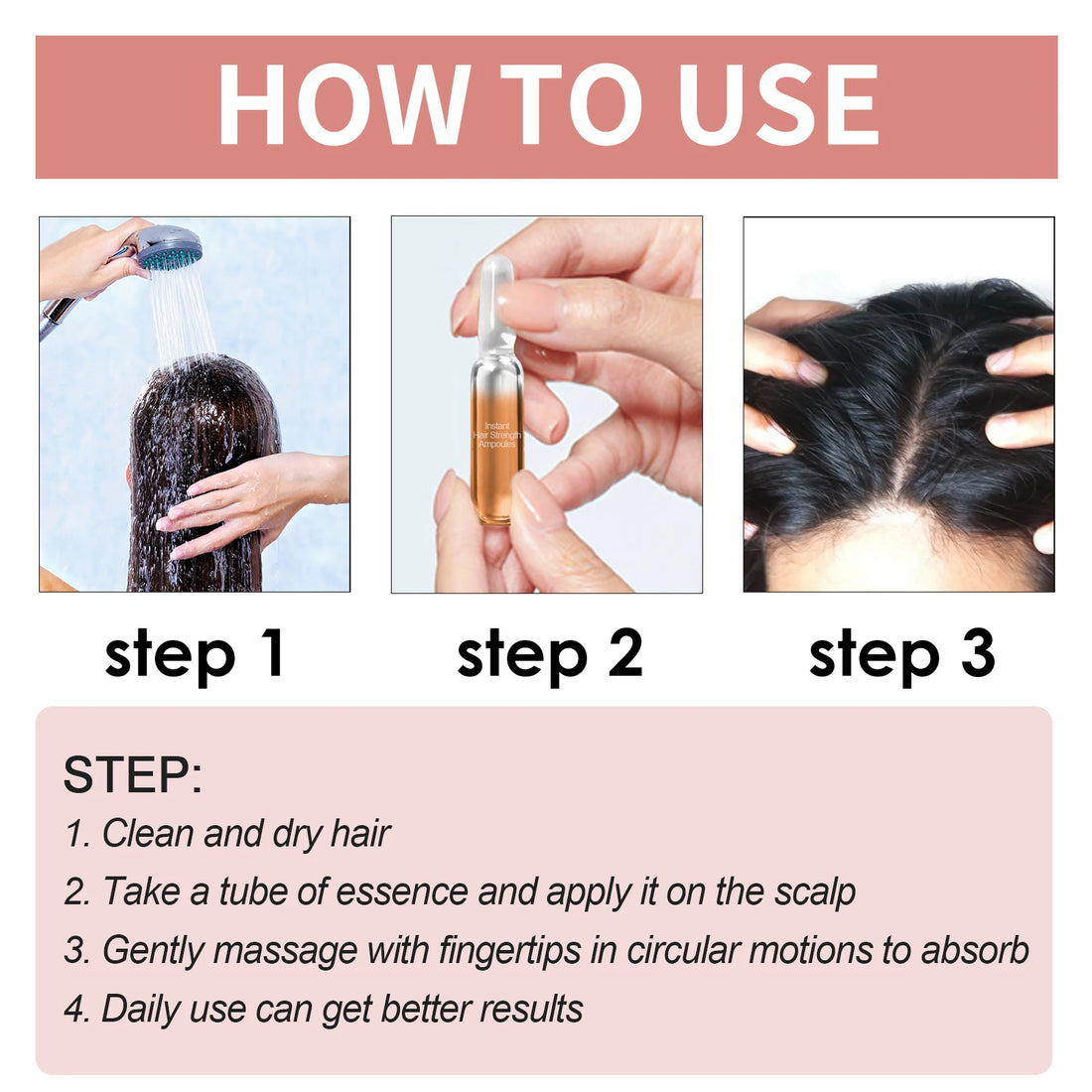 Hair Growth Ampoules Regrowth Anti Hair Loss Repair Split End Dry Damaged Hair Essential Oil Nourishing Scalp Portable Hair Care