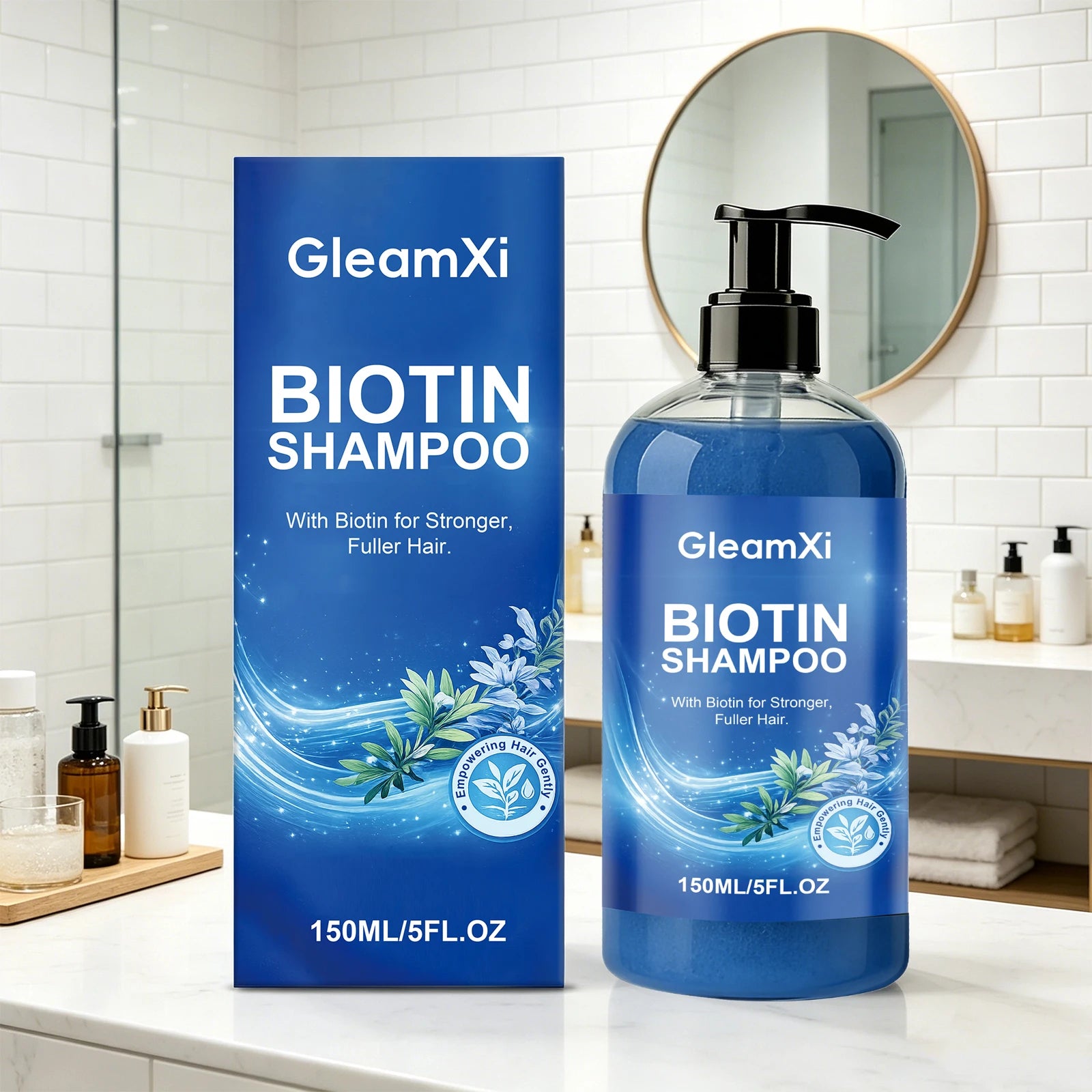 Biotin Shampoo Strengthen Shampoo for Fuller Thicker Hair Anti Hair Loss Volumizing Hair Cleanser Oil Control Nourish Hair Care