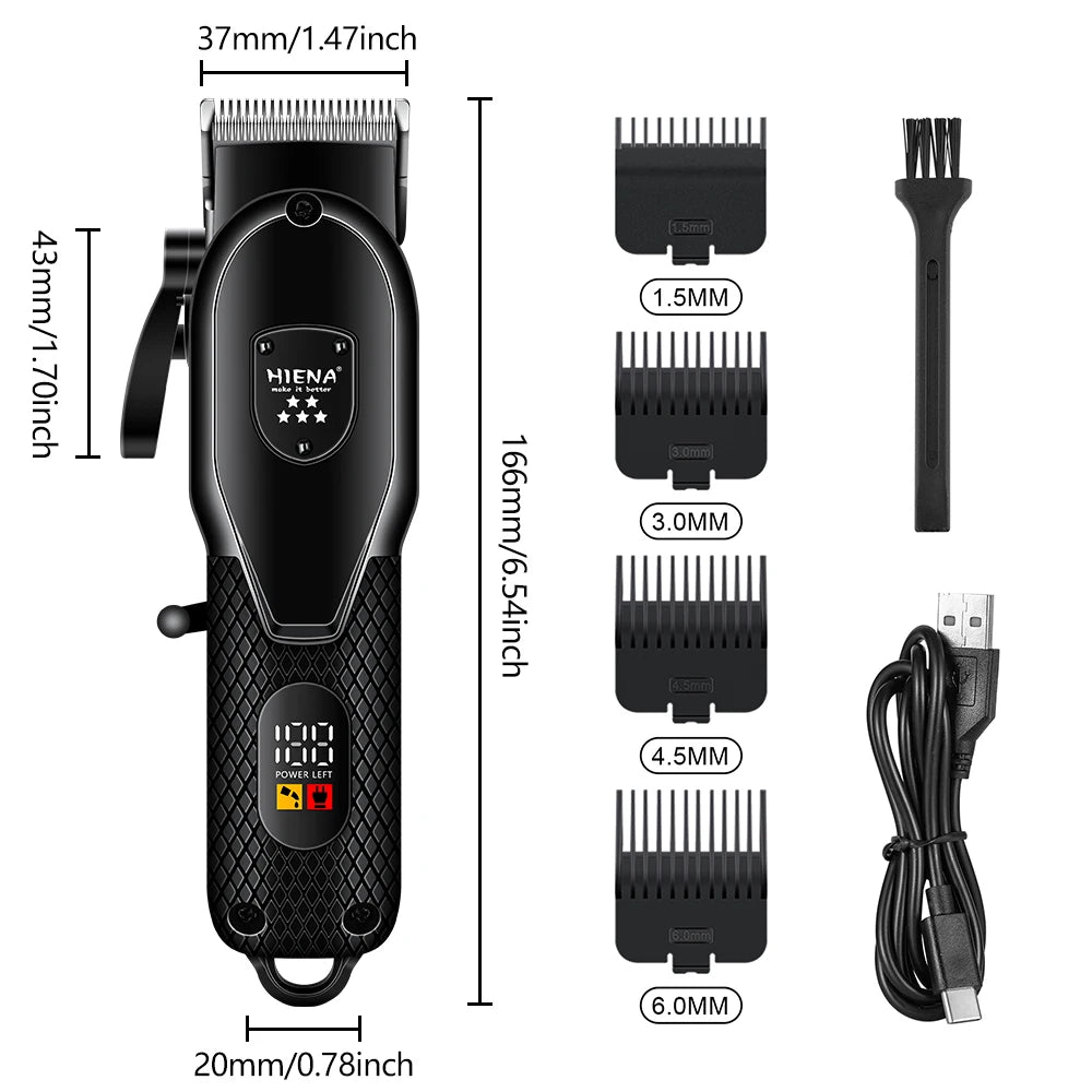hiena Hair Clipper Kit for Men Electric Shaver Hair Trimmer Professional Cutting Machine Hair Trimmer with LCD Digital Display Halalzen