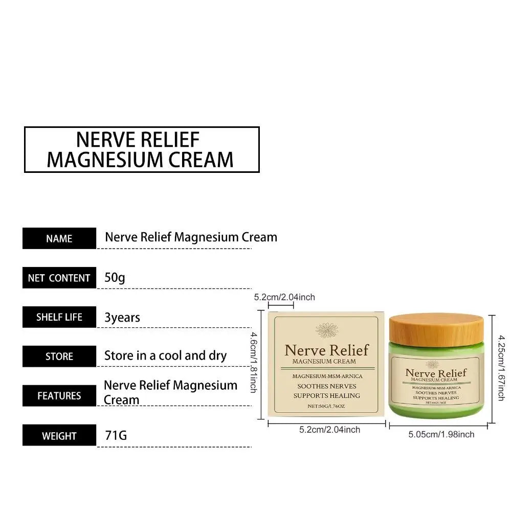 Nerve Relief Magnesium Cream with MSM & Arnica Soothes Daily Soothing Support Soothing Relief & Relaxatio Body Care Cream
