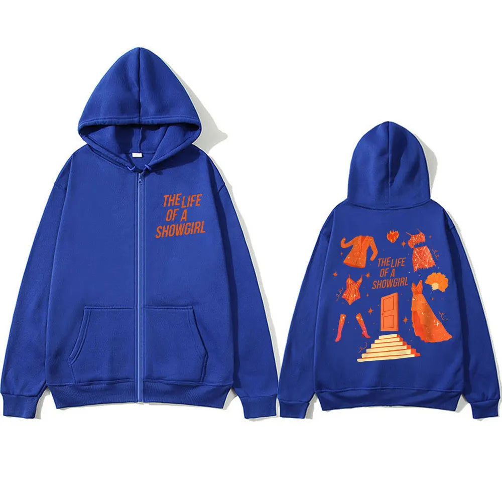 The Life of A Showgirl 2025 New Album Zip Up Hoodie Men Women New Era Fashion Pop Music Sweatshirt Casual Fleece Loose Jackets