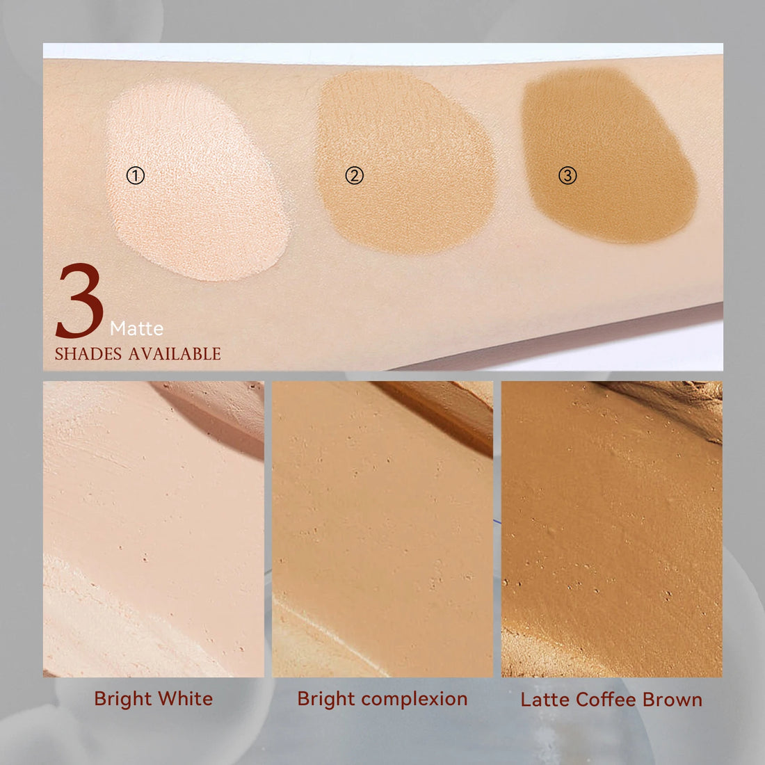 3-in-1 sunscreen concealer foundation cream, light in texture, covers flaws, and has a lasting makeup effect