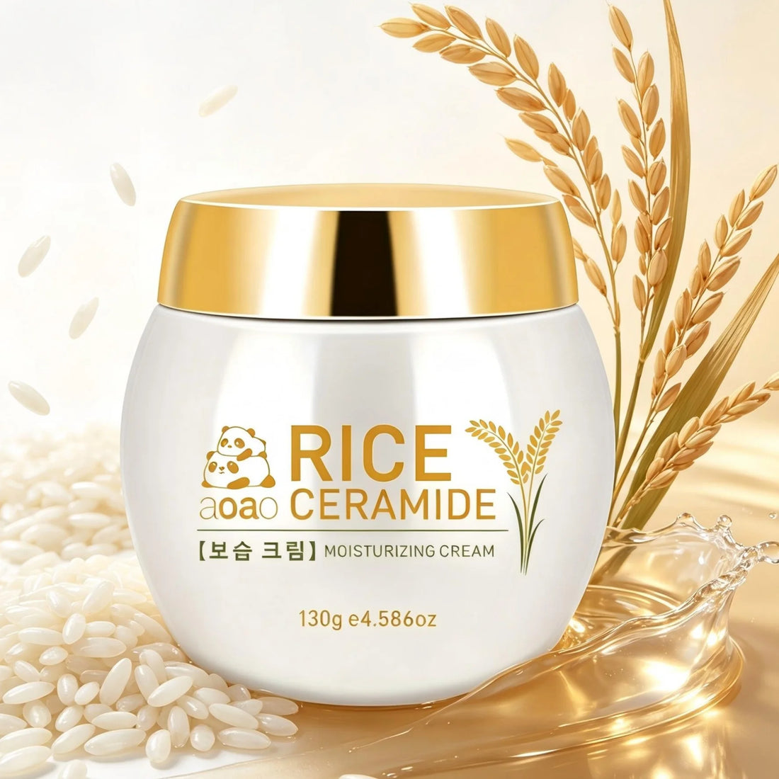 Rice Moisturizing Face Cream Rich in Ceramide Vitamin E and Collagen Deep Nourishing Day and Night Facial Moisturizer 130g