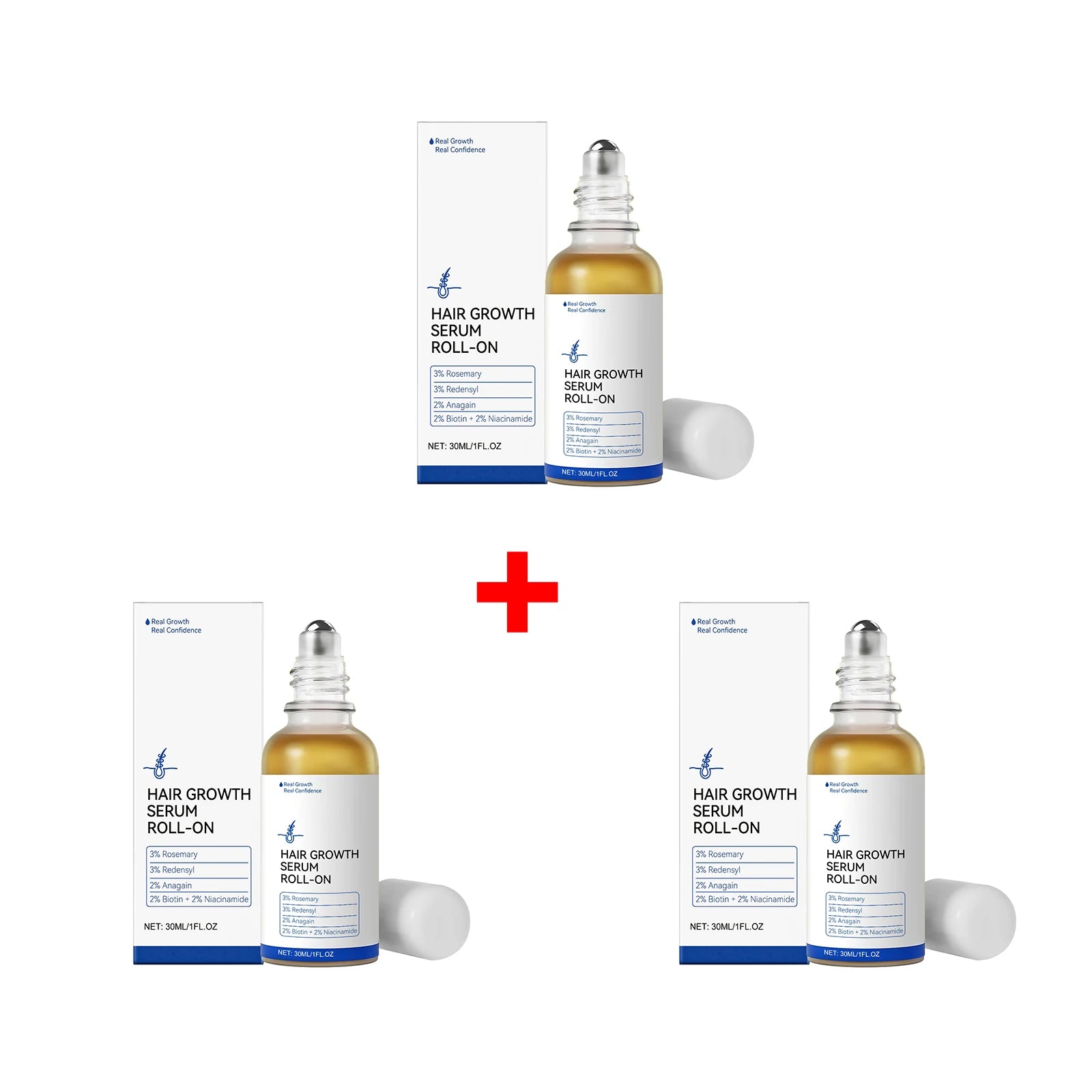 Hair Growth Serum Roll-On Redensyl & Rosemary Scalp Care Anti Hair Loss Serum Nourishing Scalp Massage Serum for Men & Women