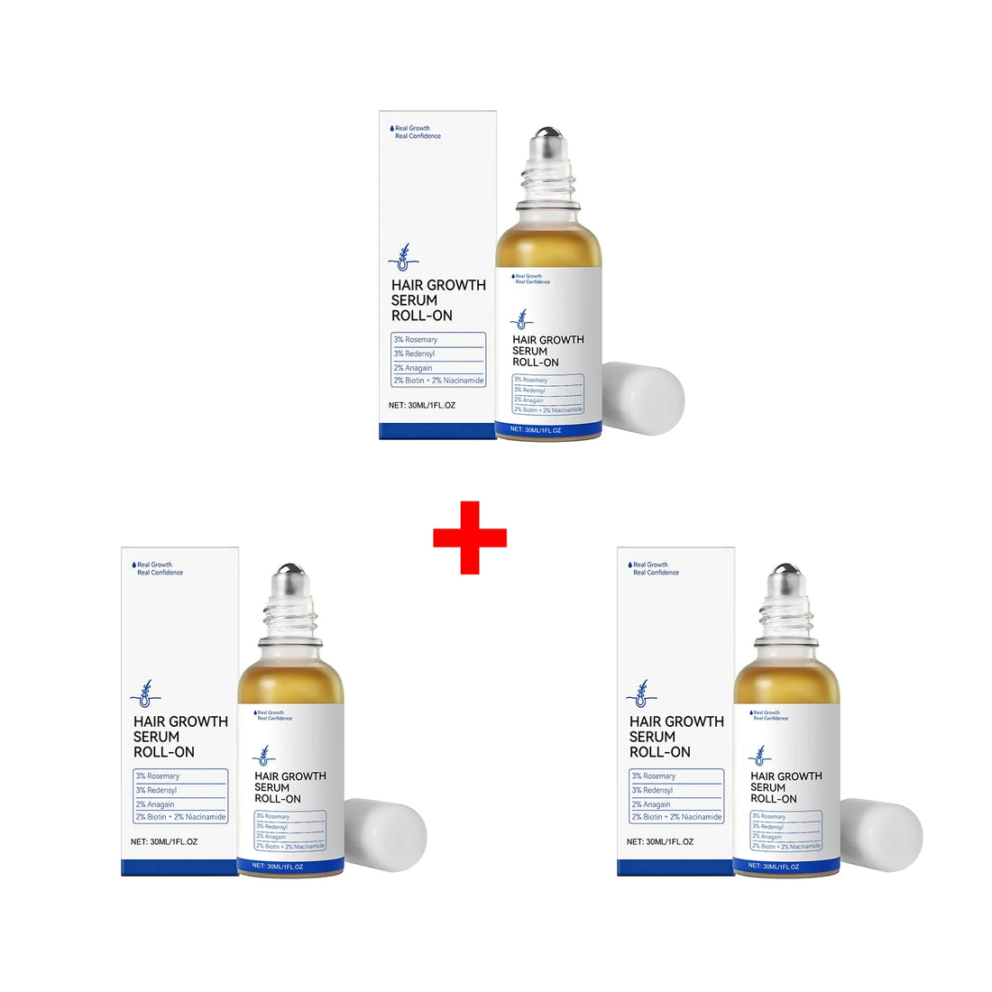 Hair Growth Serum Roll-On Redensyl & Rosemary Scalp Care Anti Hair Loss Serum Nourishing Scalp Massage Serum for Men & Women