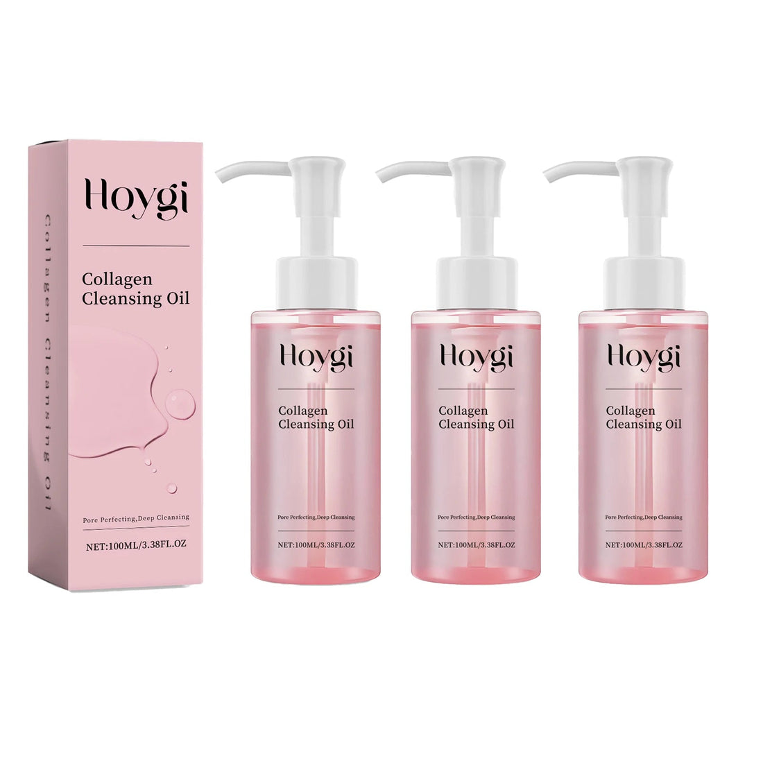 Hoygi 100ml Collagen Infused Makeup Remover Oil Jojoba Fast Emulsifying Gentle Cleansing for Waterproof Makeup Vegan No Residue Halalzen