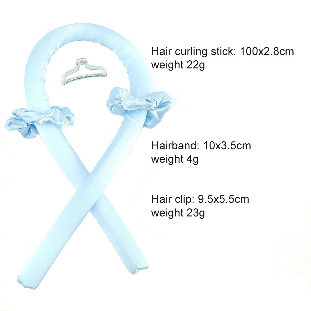 Heatless Curling Rod Night Cap No Heat Ribbon Lazy Hair Curlers Headband Hair Rollers Sleeping Soft Headband Hair Styling Tools Halalzen