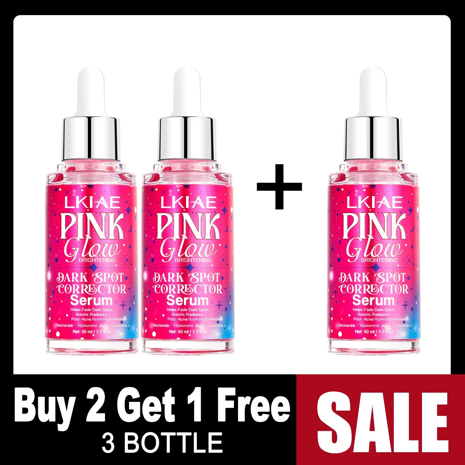 LKIAE Pink Glow Skin Care Set For Women, Anti Black Spots, Brightening, Nourishing, Moisturizing, Improve Rough Skin Beauty Kit