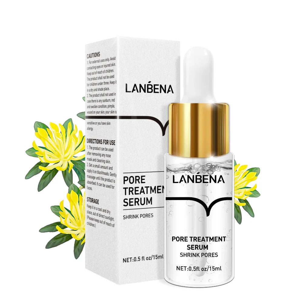 LANBENA Shrink Pore Essence 15ml Blackhead Nasal Black Mask Peeling Acne Treatment Face Serum Moisturizing Firming Skin Care Halalzen