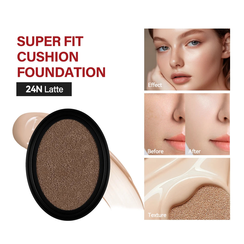 Sunscreen Cushion Refills Foundation Waterproof Long-lasting Brighten Foundation Cream Women Base Makeup Face Korea Cosmetics