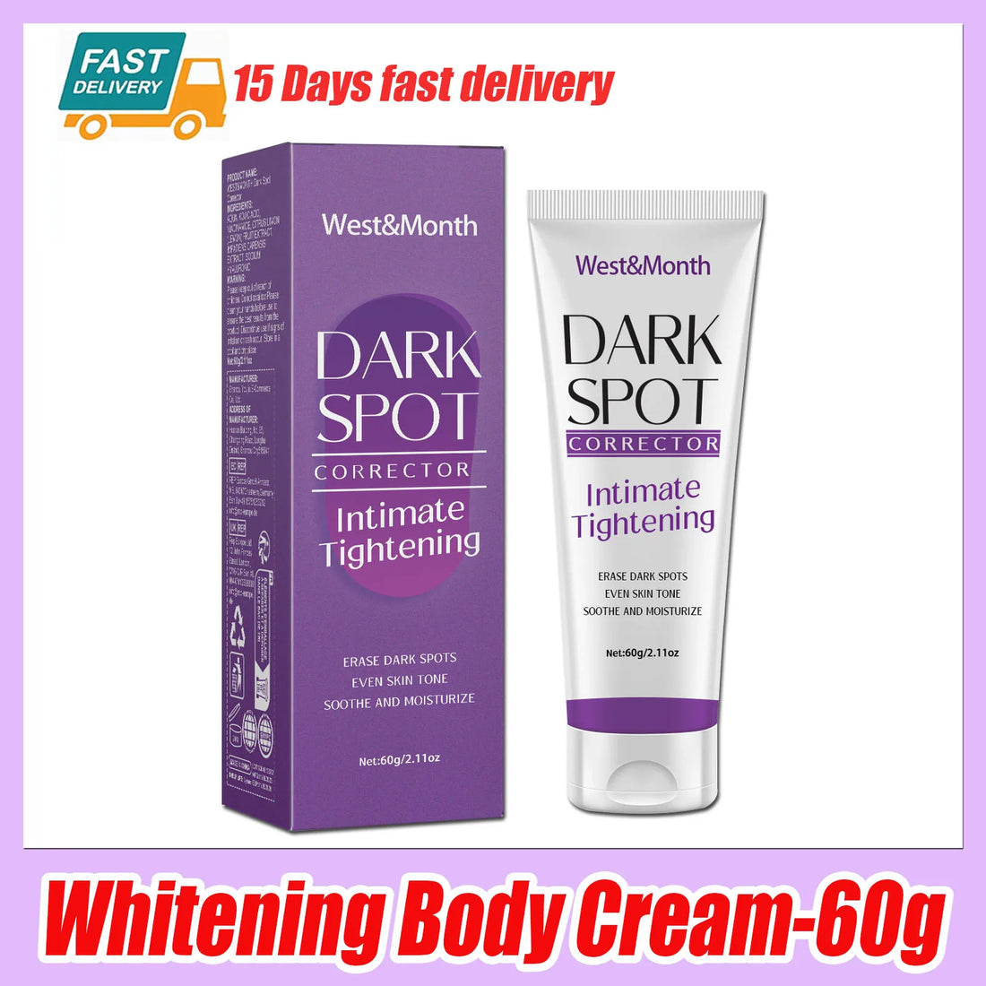 Body Brightening Lotion Dark Spot Remover For Underarms Knees Elbows Melanin Bleaching Lightening Skin Moisturizing Cream 60g