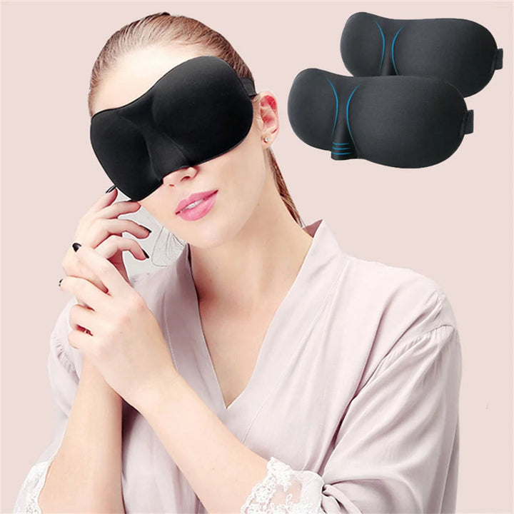 Breathable 3D Sleeping Eye Mask Strong Blackout Eye Mask Eye Mask Soft Portable Blindfold Travel Eyeshade for School Home Office HALALZEN