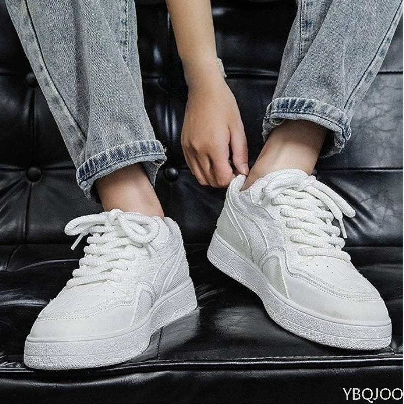 Thick soled men's autumn new versatile casual sports low top board shoes height increasing soft sole wear-resistant trendy shoes