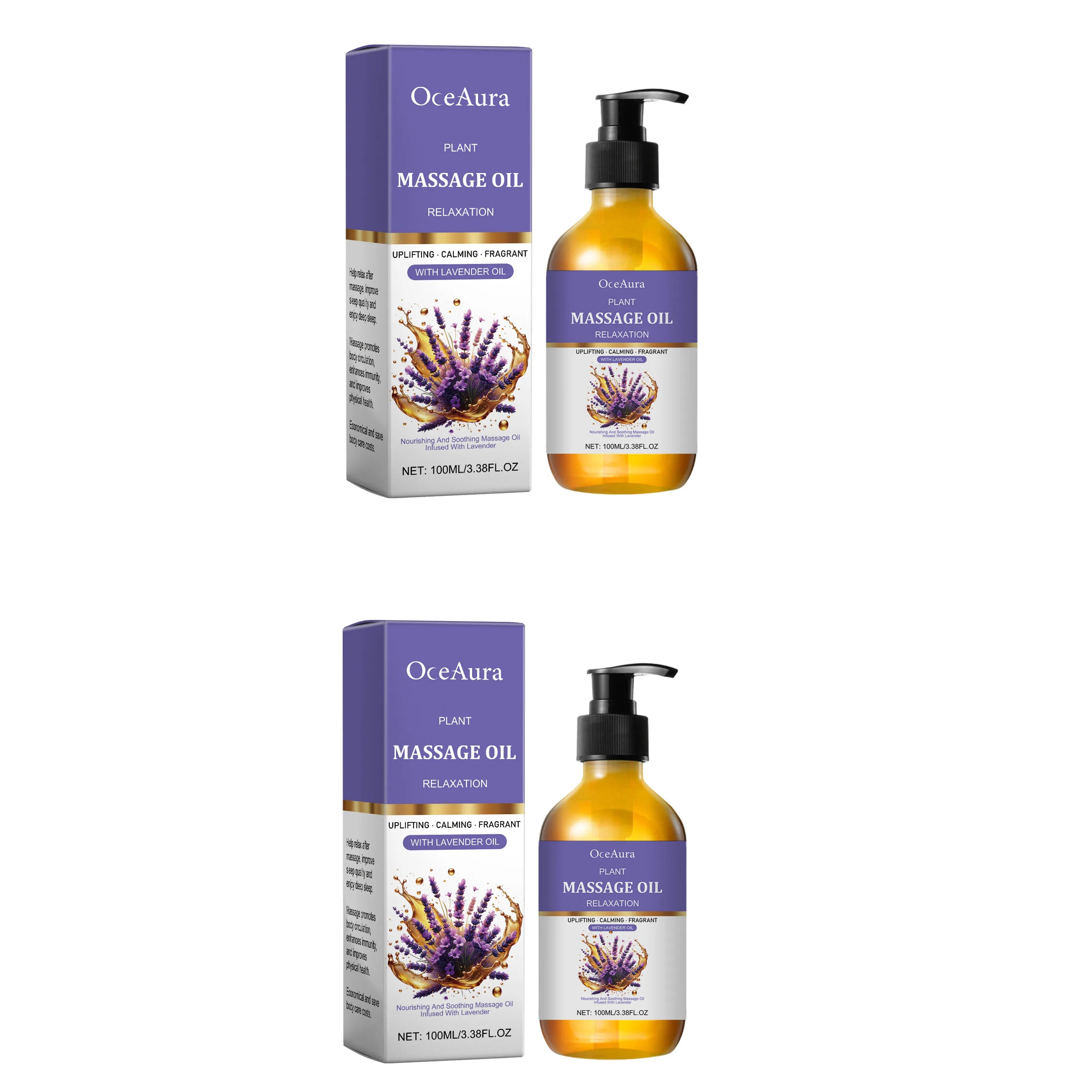 Lavender Essential Oil, Gentle and Soothing, Moisturizes the Skin, Has a Pleasant Fragrance, Is Easily Absorbed, Body Massage Oi