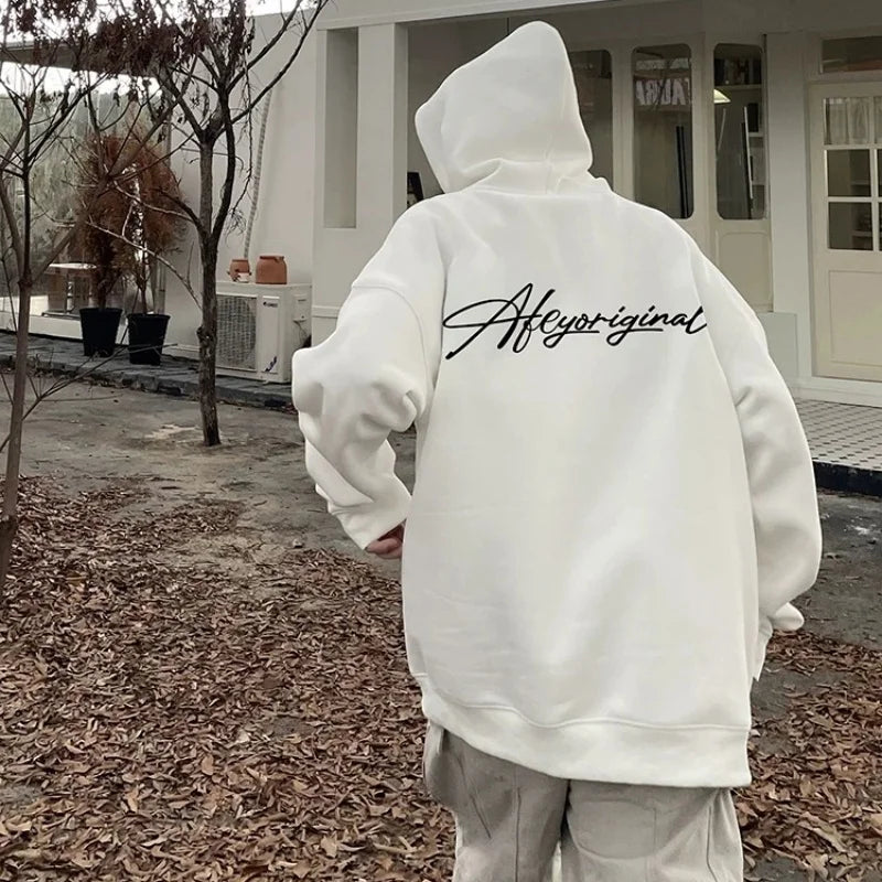Autumn High Street Letter Printed Oversized Hoodies Man Harajuku Fashion Streetwear Pullover Hoody 2025 Y2K Hooded Sweatshirts