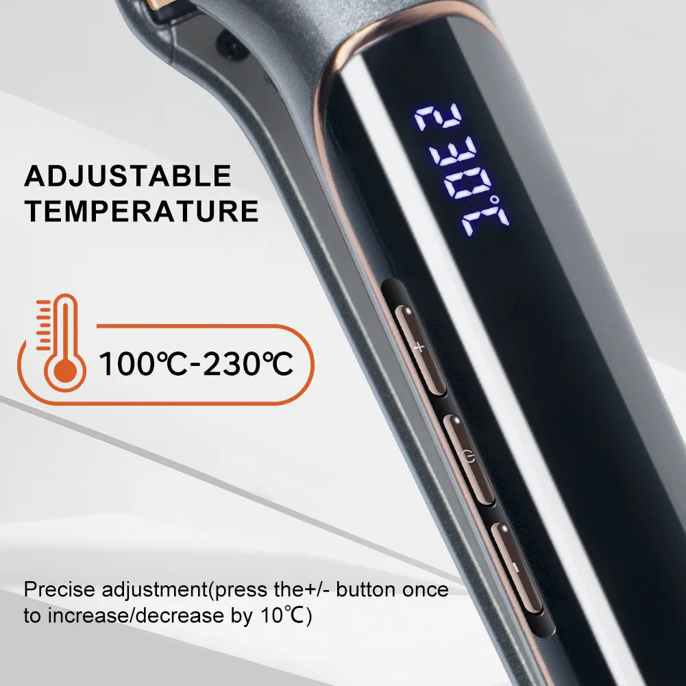 Ladies Ceramic Negative Ion Hair Straightener And Curler Multi-temperature Control Home Use Hair Styling Tool Dual-Purpose Iron