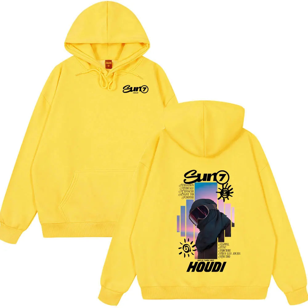 Rapper HOUDI SUN7 Graphic Hoodies Men Women Hip Hop Fashion Pop Music Clothes Unsiex Casual Oversized Hot Sale Winter Clothing