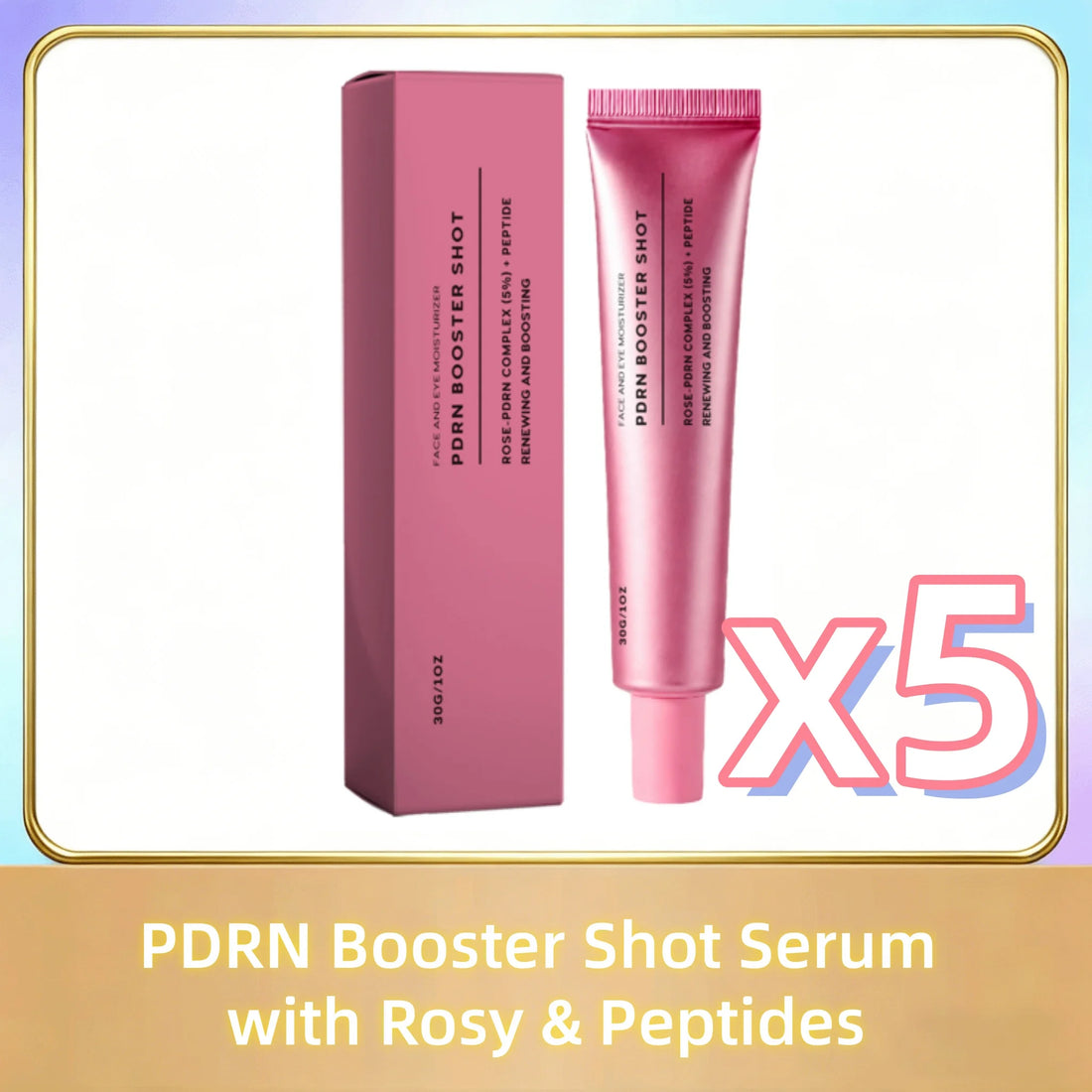 PDRN Booster Shot Serum With Rosy-PDRN Peptide For Dark Spots Care,Balance Skin Tone Deep Hydration Support Daily Skincare Cream