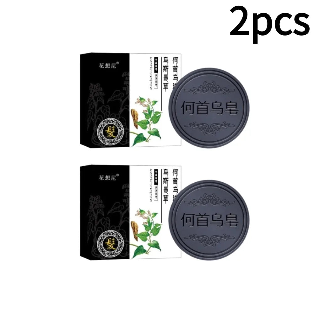 1-5pcs Hair Darkening Shampoo Soap Bar Polygonum Multiflorum Shampoo Soap White Hair Color To Black Hair Nourishing Shampoo Soap