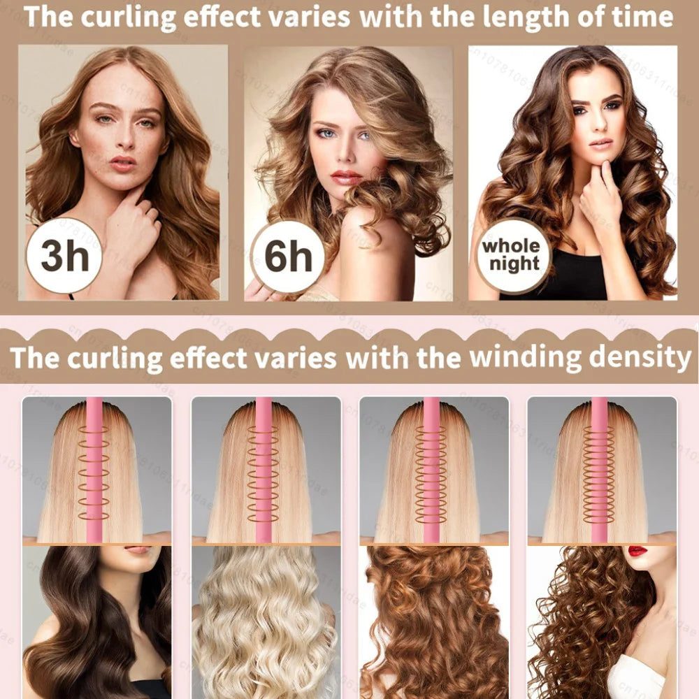 Heatless Curling Rod Night Cap No Heat Ribbon Lazy Hair Curlers Headband Hair Rollers Sleeping Soft Headband Hair Styling Tools Halalzen