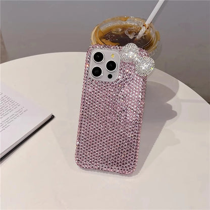 Premium Cute Full Diamond Bow Phone Case Stylish Phone Accessories for iPhone 16 15 14 13 12 11 Pro Max