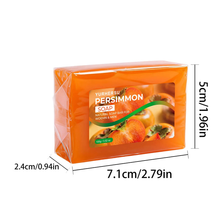 Handmade Persimmon Extract Soap Nourishing Hydrating Repair Damaged Skin Brighten Complexion Face Body Soap Bar Halalzen