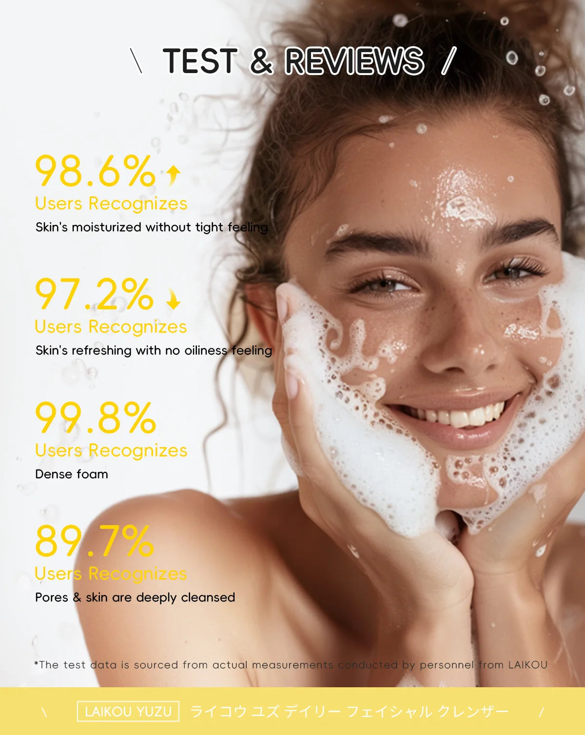LAIKOU Grapefruit/YUZU Face Cleanser 50g Gentle Deep Cleansing Face Wash Rich Foam Facial Foam Oil Control Moisturizing Cleanser Halalzen