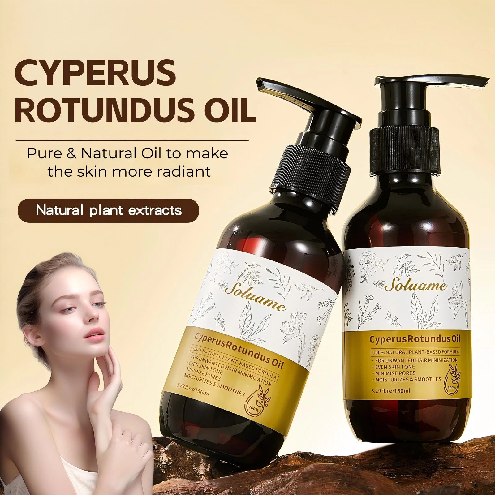 Cyperus Rotundus Oil, Reduces Body Hair Growth, Gentle and Non-Irritating, Cools the Skin & Post-Shave Oil