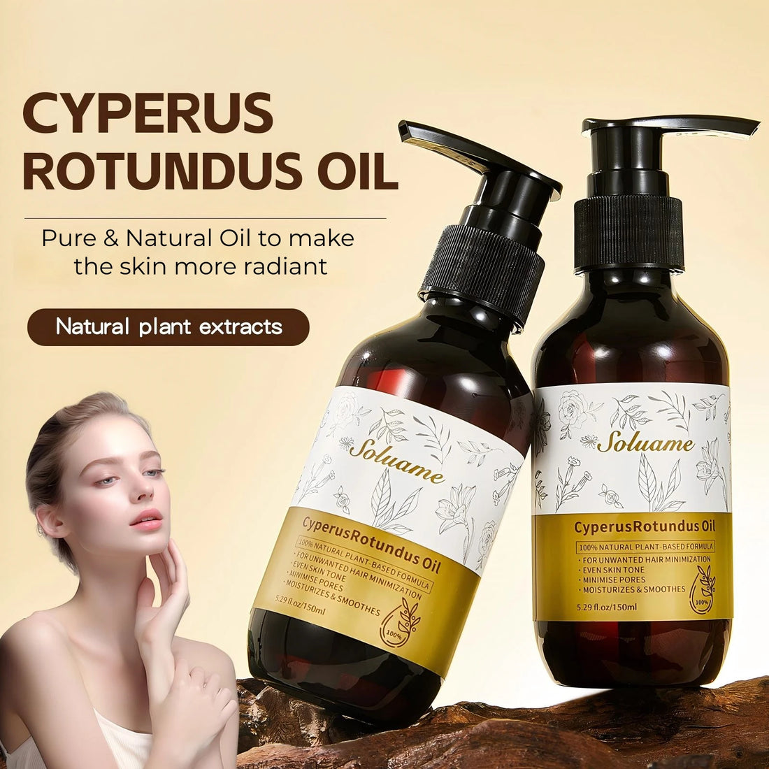 Cyperus Rotundus Oil, Reduces Body Hair Growth, Gentle and Non-Irritating, Cools the Skin & Post-Shave Oil
