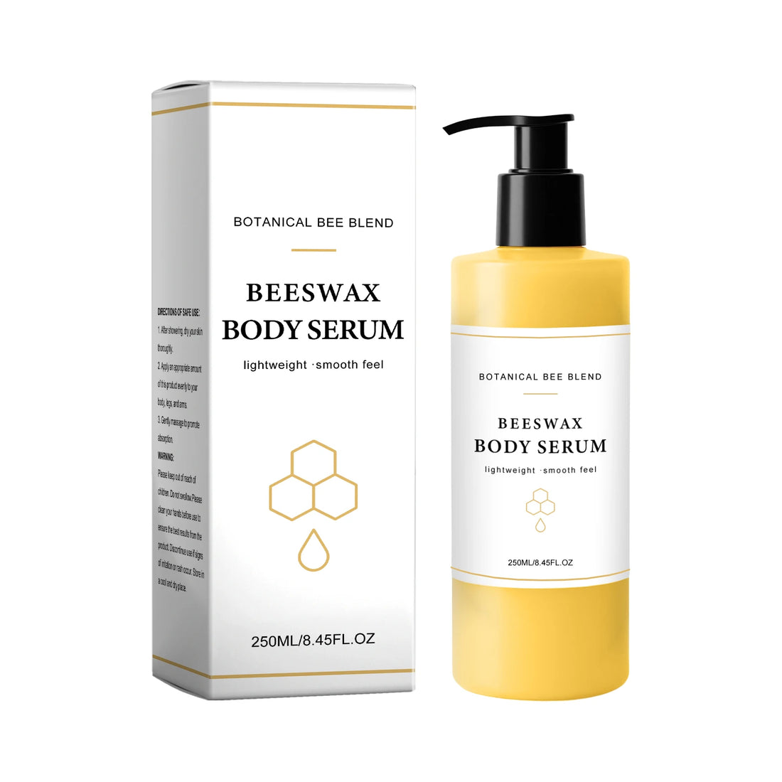 250ml BeesWax Body Serum Body Oil Moisturizer Lightweight Wet Skin Formula for Soft, Radiant Skin Natural Antioxidant-Rich Serum