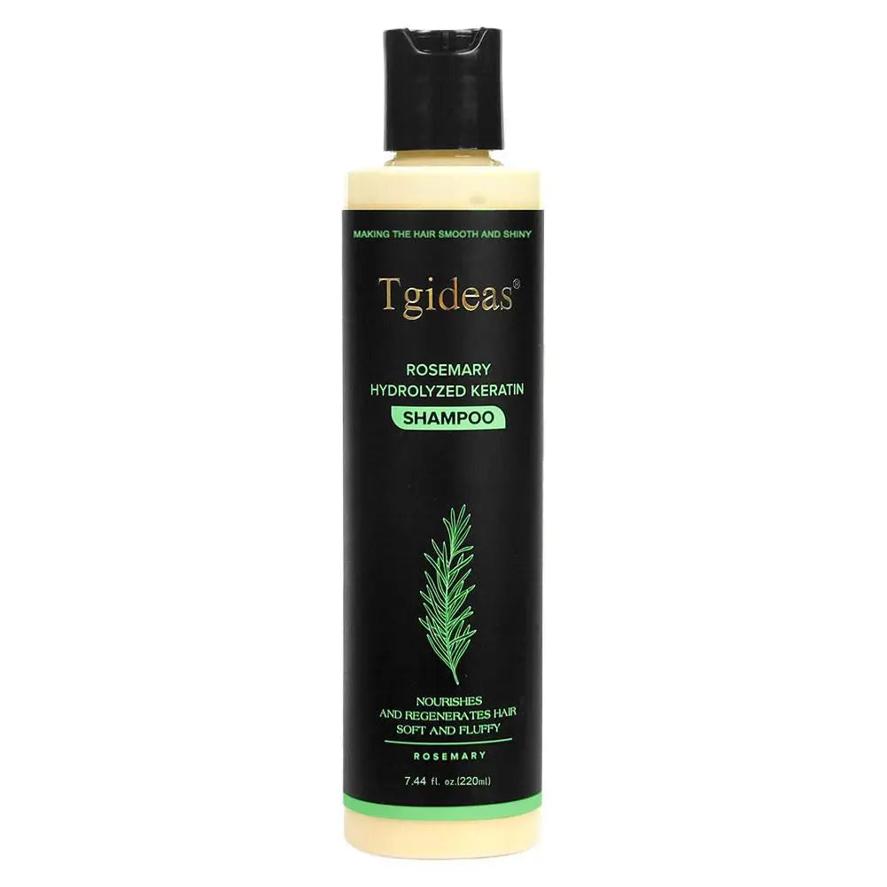 220ml Tgideas Natural Rosemary Hair Shampoo Organic Keratin Shampoo Silicone-Free Reduces Hair Loss Nourishes Scalp for Thicker