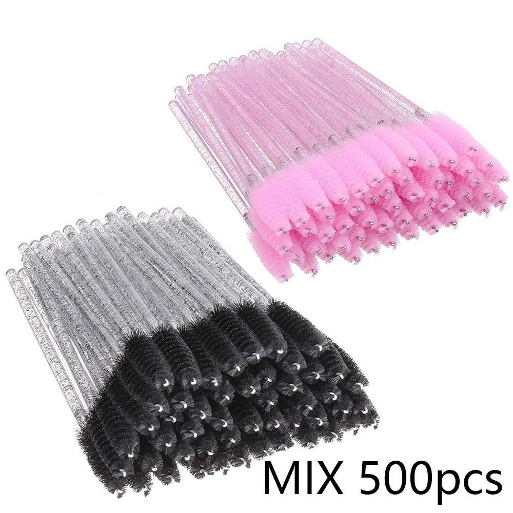 500/1000PCS Eyelashes Brushes Set Wholesaler Lash Mascara Brush For Lashes Extension Eyebrow Wands Applicator Makeup Tools Halalzen