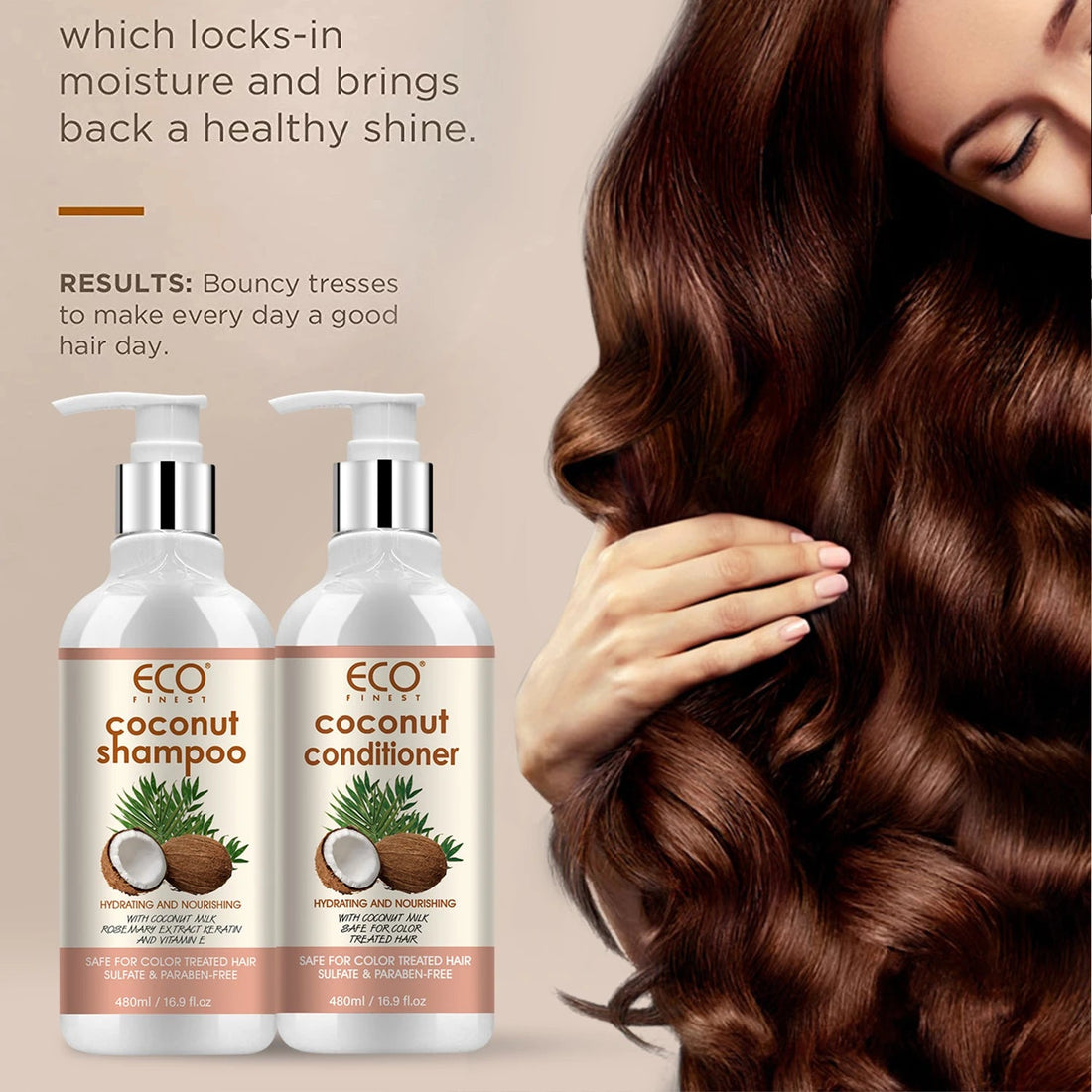 72H Shine Extra Volume Coconut Shampoo & Conditioner Set for Thin Hair 500ml Silicone-Free Formula to Enhance Hair Fullness Halalzen