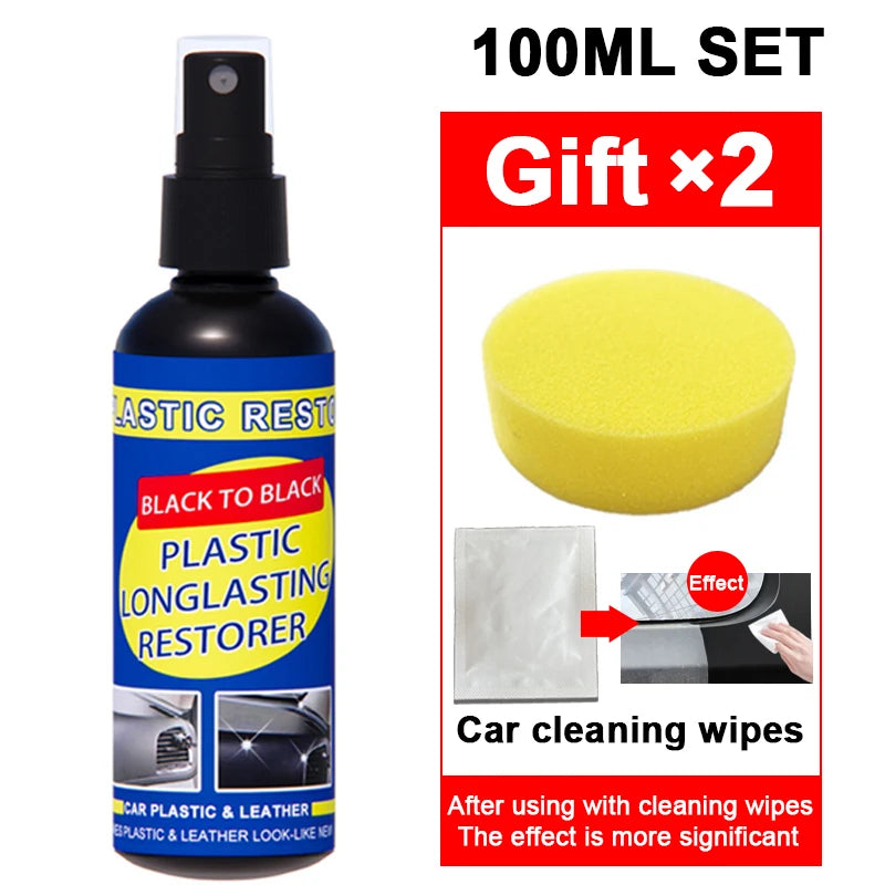 Car Plastic Restorer Back To Black Gloss Car Cleaning Products Plastic Leather Restore Auto Polish And Repair Coating Renovator