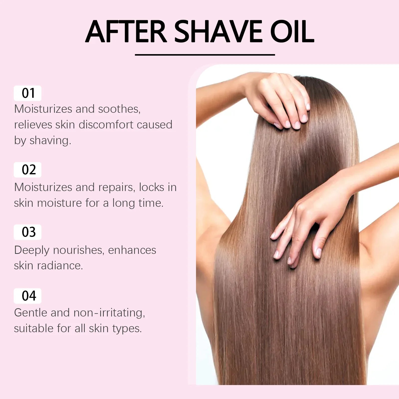 OceAura After Shave Oil Strawberry Vanilla Moisturizing Skin Soothing Intimate Area Leg Prevent Hair Growth Products Body Oil